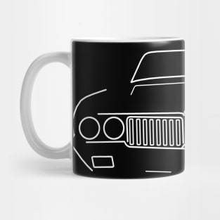 Oldsmobile Cutlass 442 classic car outline graphic (white) Mug